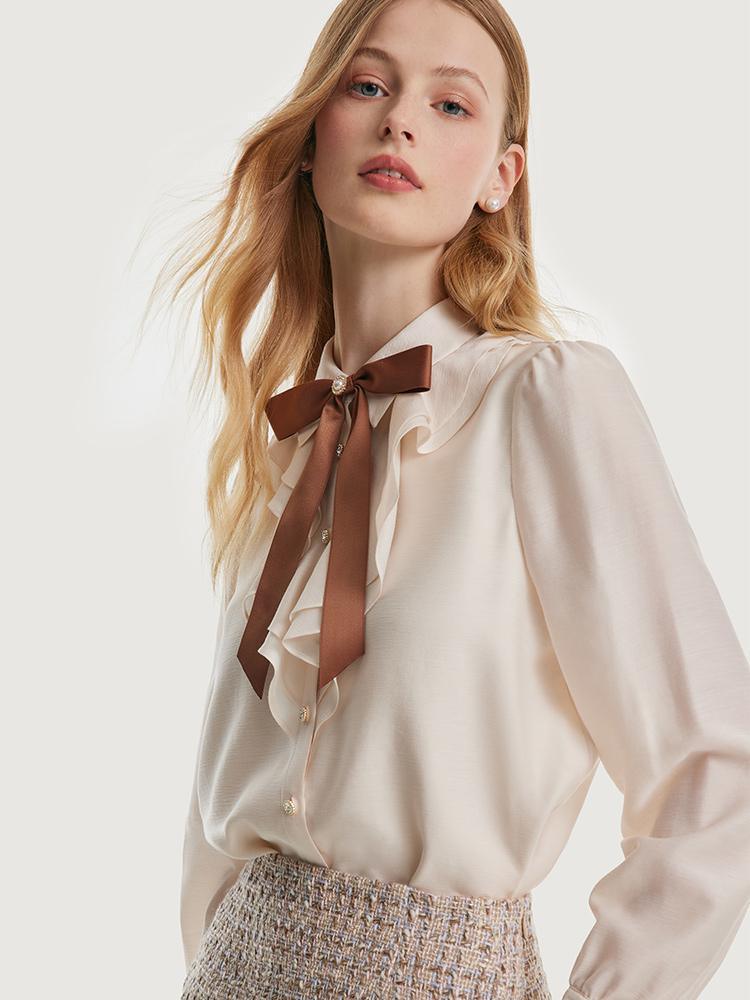 Acetate Shirt With With Bow Tie GOELIA