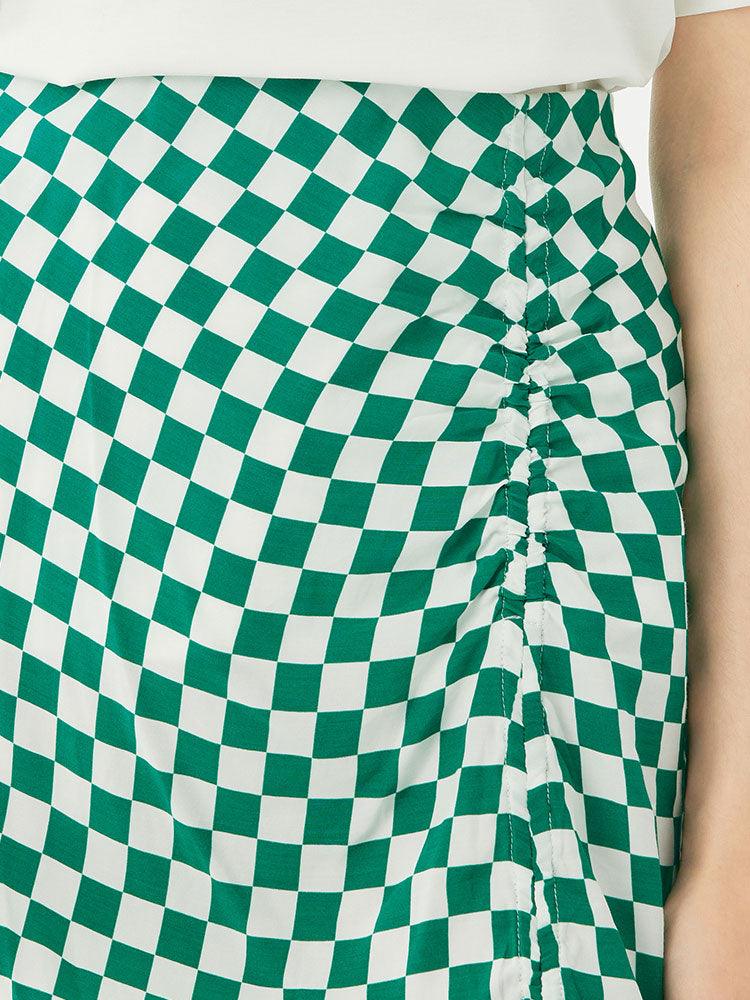 Plaid Checkerboard Mid-Calf Skirt GOELIA