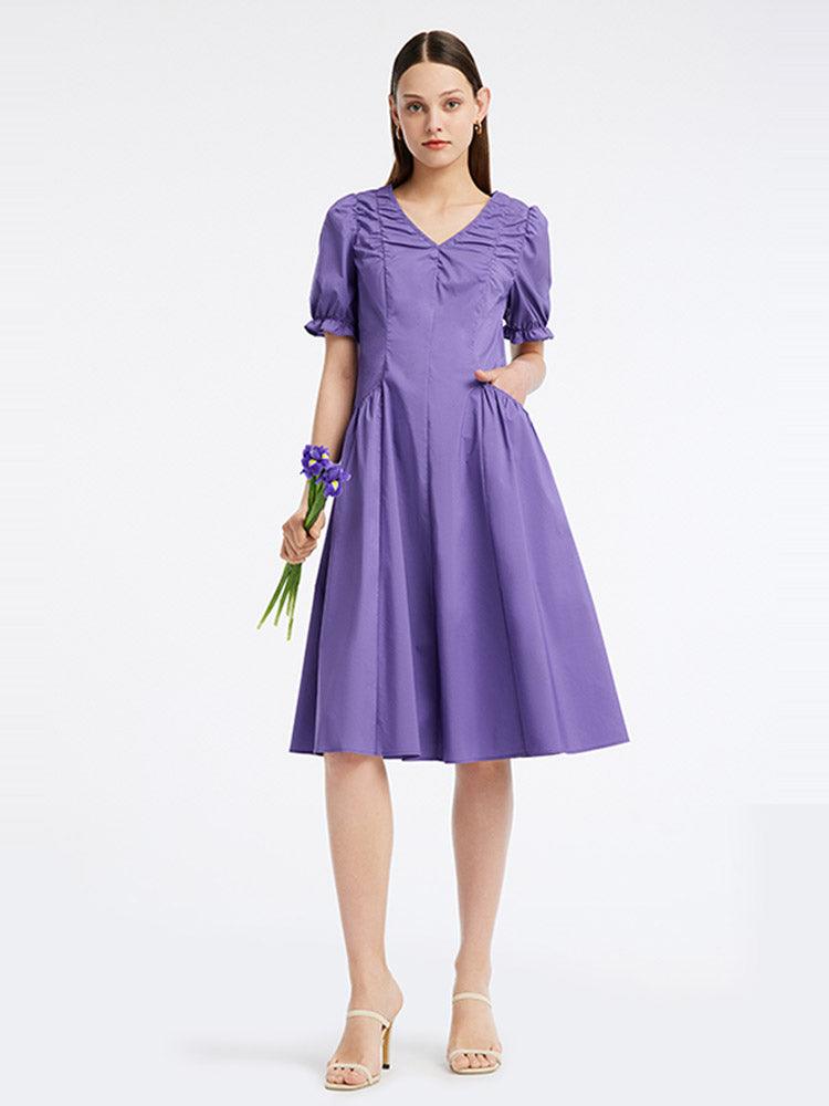 Waist-skimming Cotton Dress GOELIA