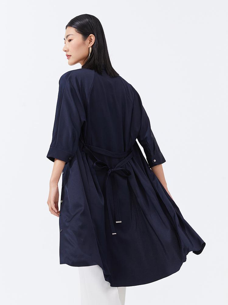 Silk Belted Shirt Dress GOELIA