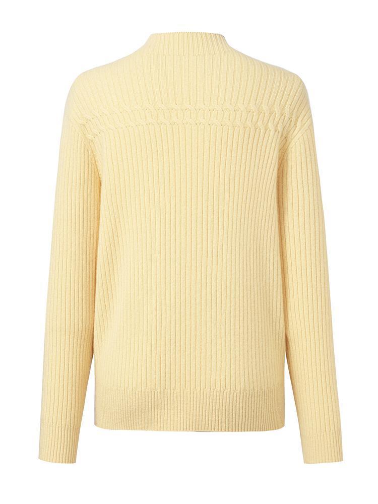 Wool Sequins Mock Neck Sweater GOELIA