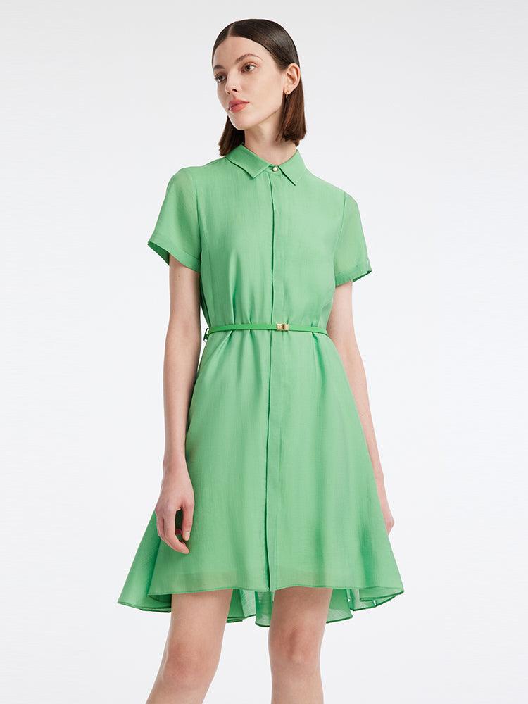 A-line Shirt Dress With Belt GOELIA