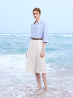 Acetate Shirt Suit With Leather Belt GOELIA