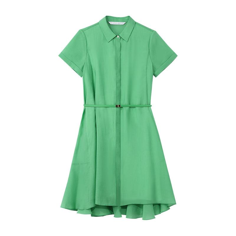 A-line Shirt Dress With Belt GOELIA