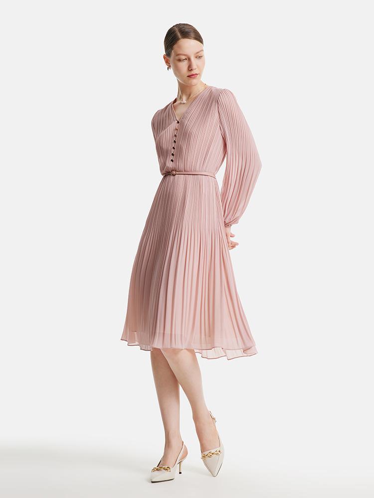 Pink Ruched Dress GOELIA