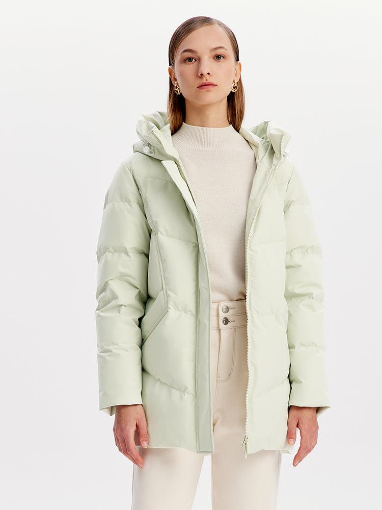 Crop Cocoon Hooded Goose Down Jacket GOELIA