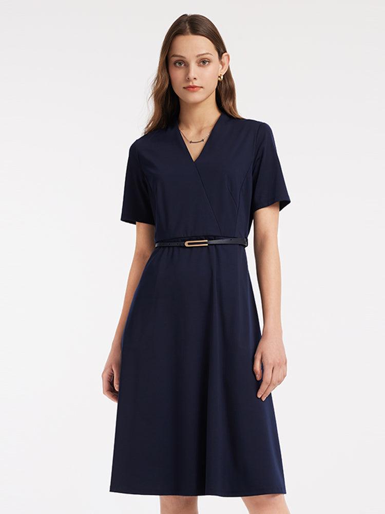 Tencel Knit Gathered Waist Dress GOELIA