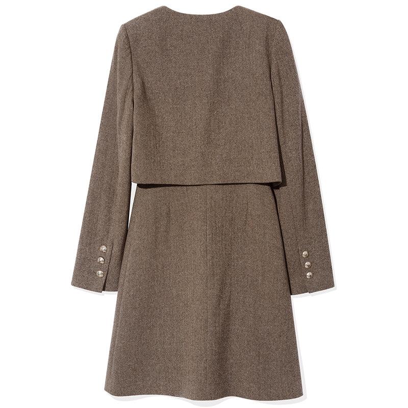 Brown Washable Double-Layer Dress GOELIA