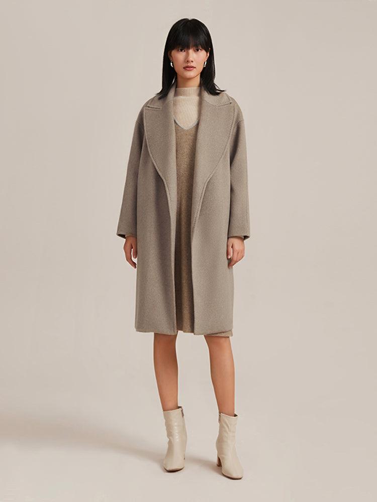 Full Cashmere Double Layers Collar Coat GOELIA