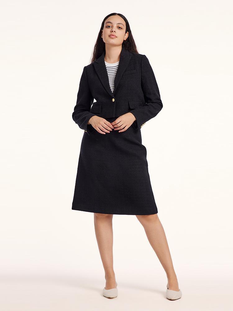 Short Blazer And A-line Skirt Two-Piece Suit GOELIA