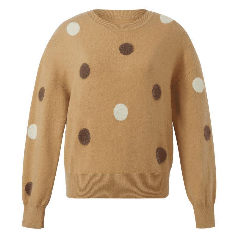 Polka Dots Woolen Jacquard Sweater GOELIA