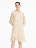 10 Momme Silk Polka Dot Dress With Belt GOELIA