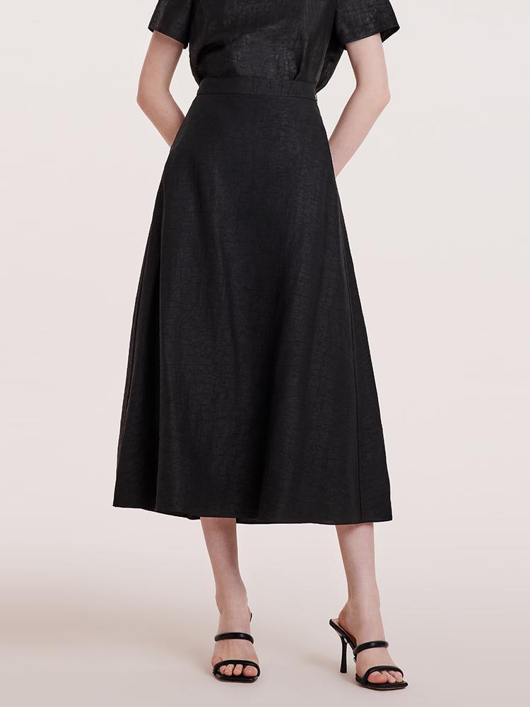 Xiang Yun Silk A-line Waisted Skirt GOELIA