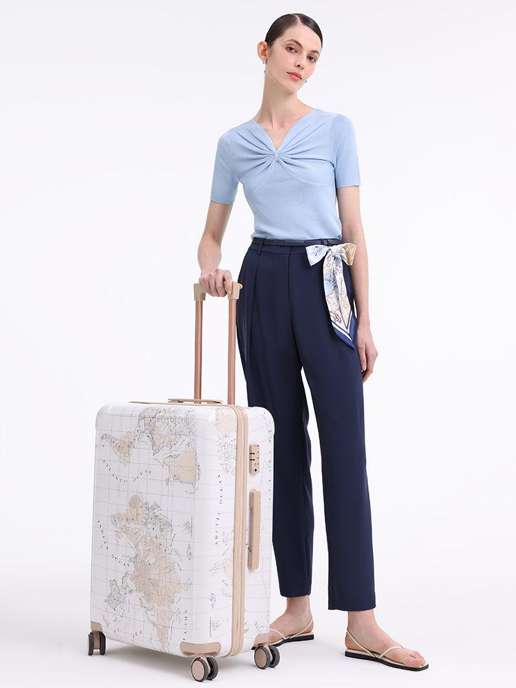 Triacetate Tapered Pants With Belt And Silk Scarf GOELIA