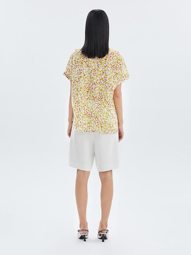 Silk-Cotton Floral Printed Shirt GOELIA