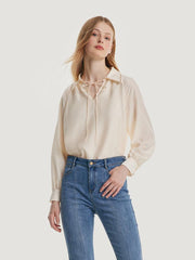 Loose-fitting V-neck Acetate Blouse GOELIA