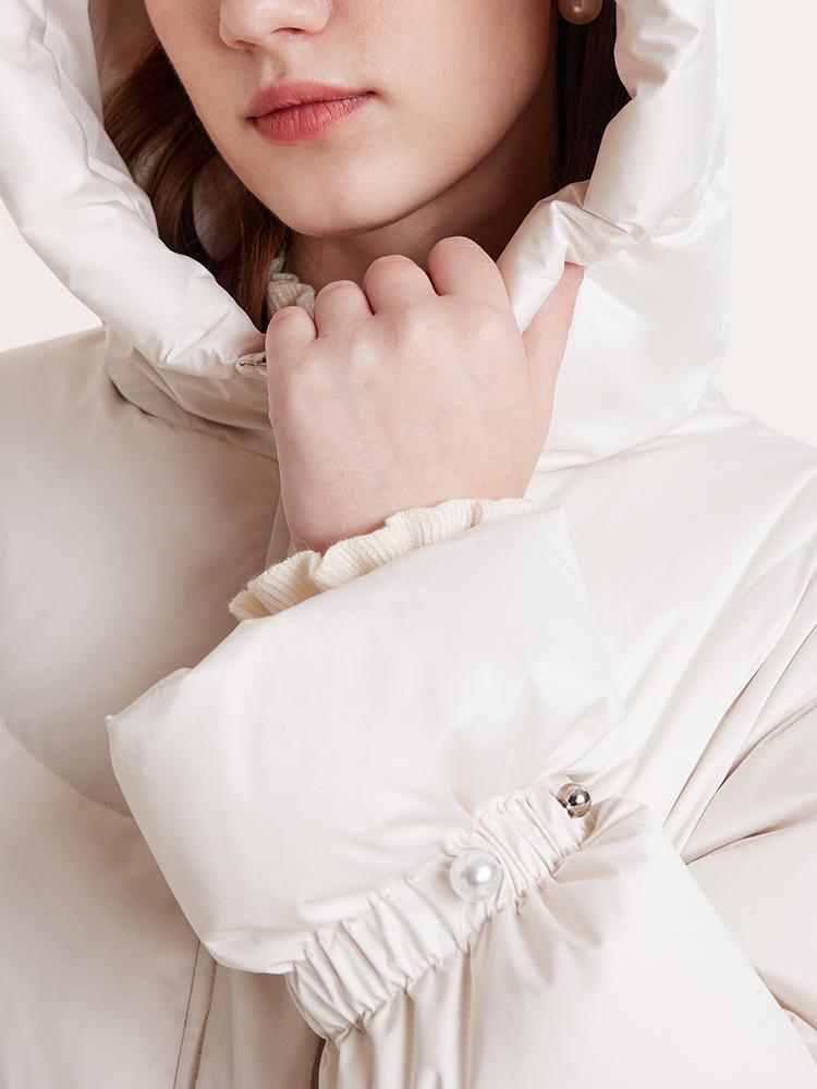 Pearl Patch Pocket Hooded Goose Down Garment GOELIA