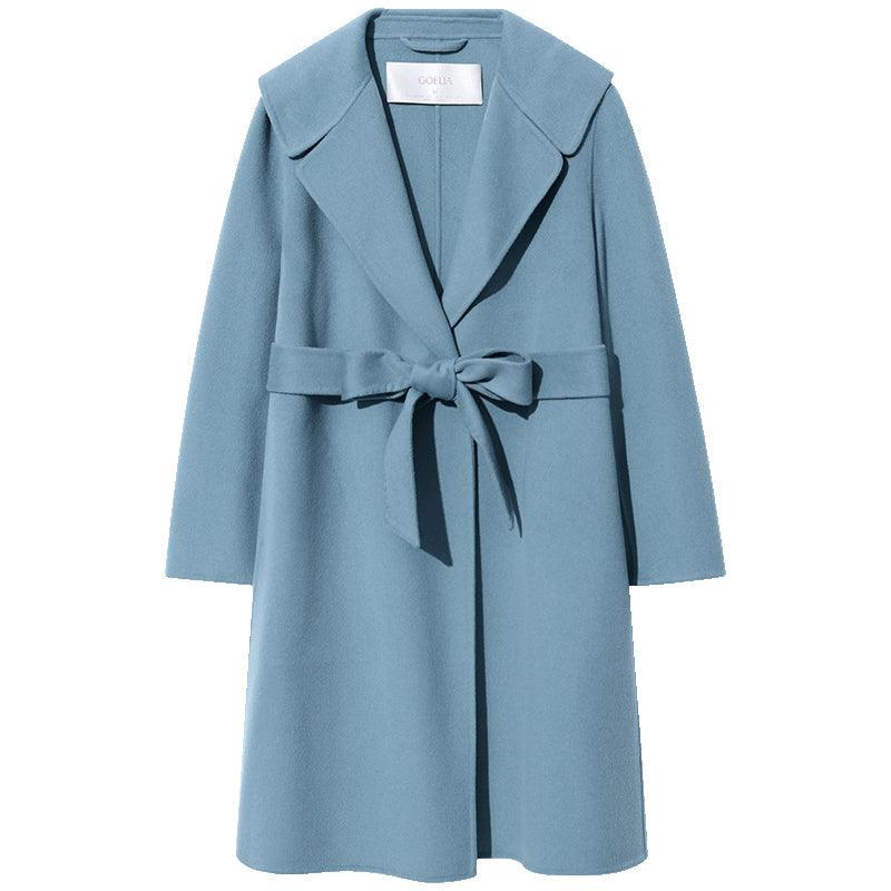 Mid-Length Full Wool Double Woolen Coat GOELIA