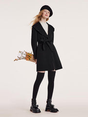 Tencel Wool Lapel Doubled-Faced Coat GOELIA