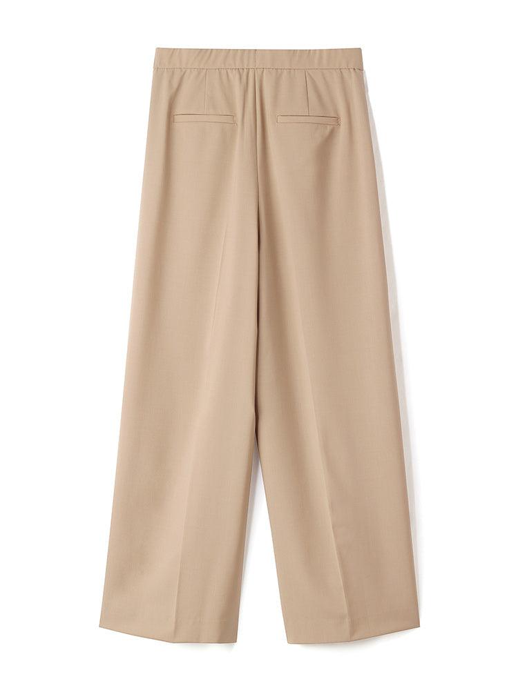 Light Camel Silk Wool Loose Pants GOELIA