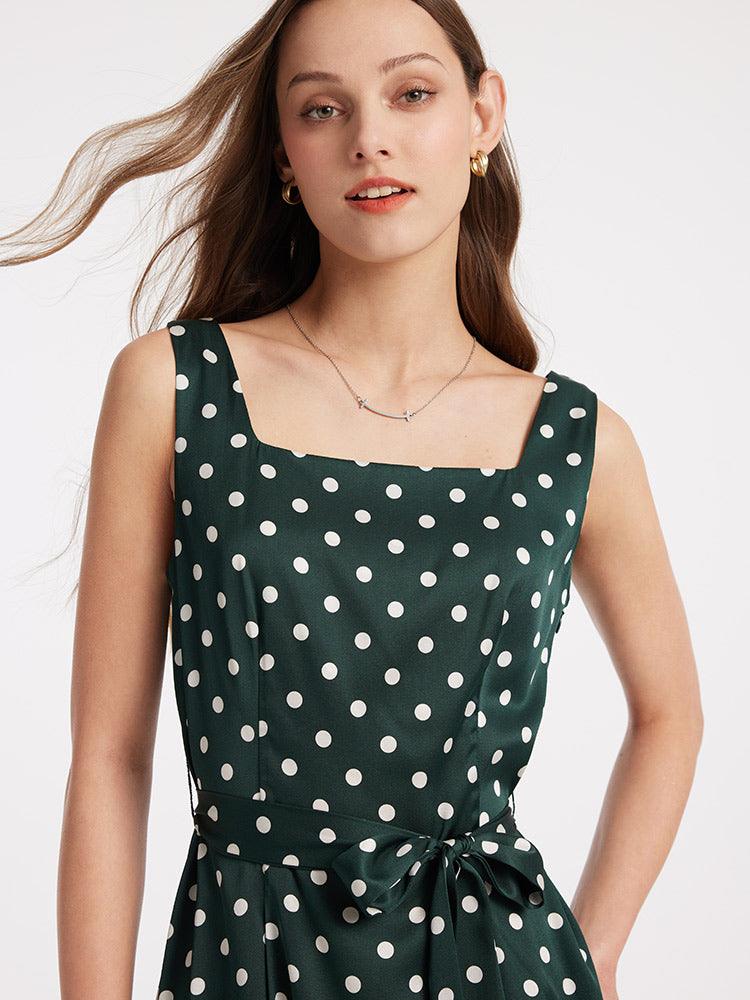 16 MM Pure Silk Polka Dots Dress GOELIA