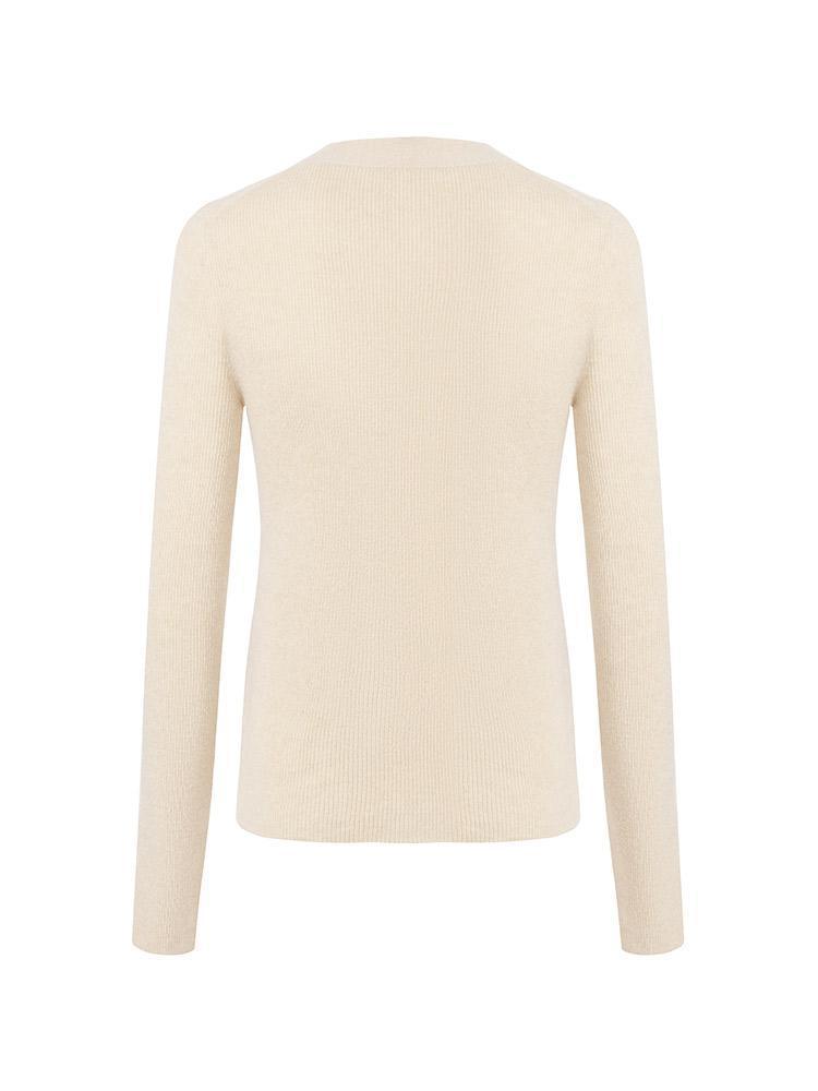 Beige Seamless Cashmere Cardigan GOELIA