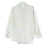 Green Silk Oversized Sheer Shirt GOELIA