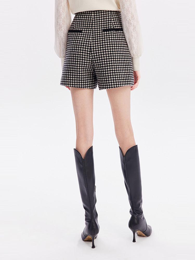 Classic Woolen Houndstooth Shorts GOELIA