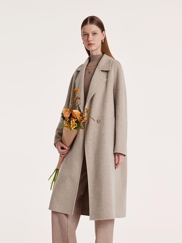 Wool Notched Lapel Double-Faced Coat GOELIA