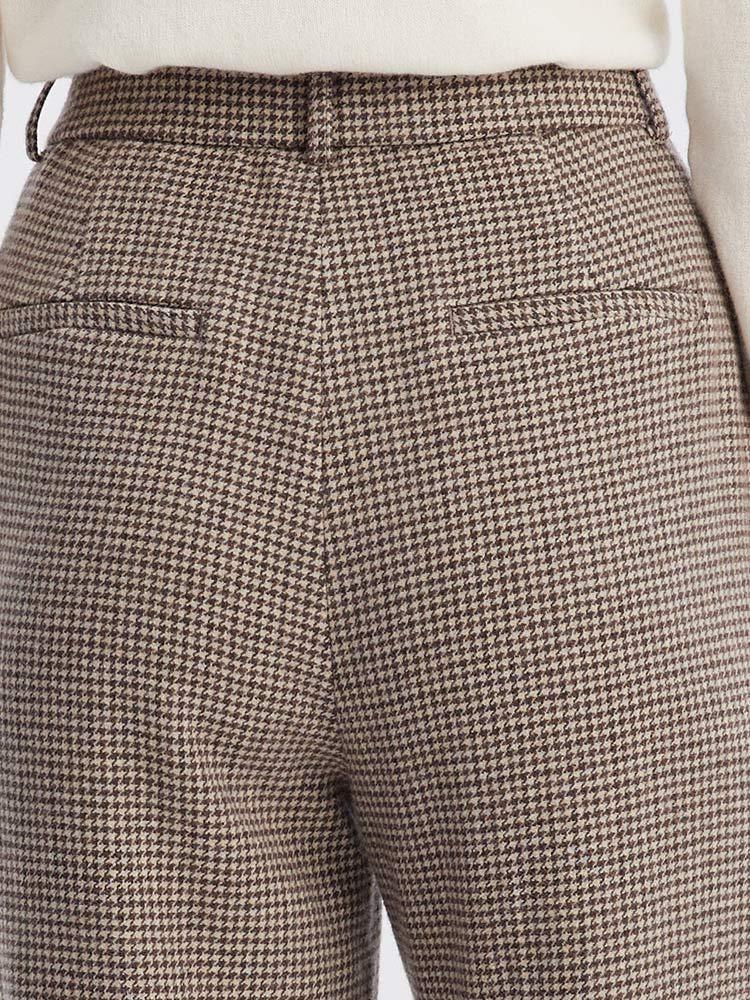 Beige Washable Woolen Pants GOELIA