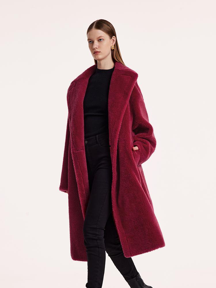 Teddy Lamb Wool Lapel Oversized Coat GOELIA