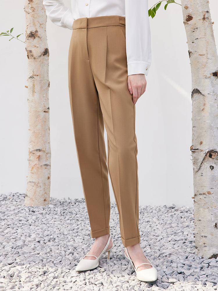 Caramel Color Ankle Length Pants GOELIA