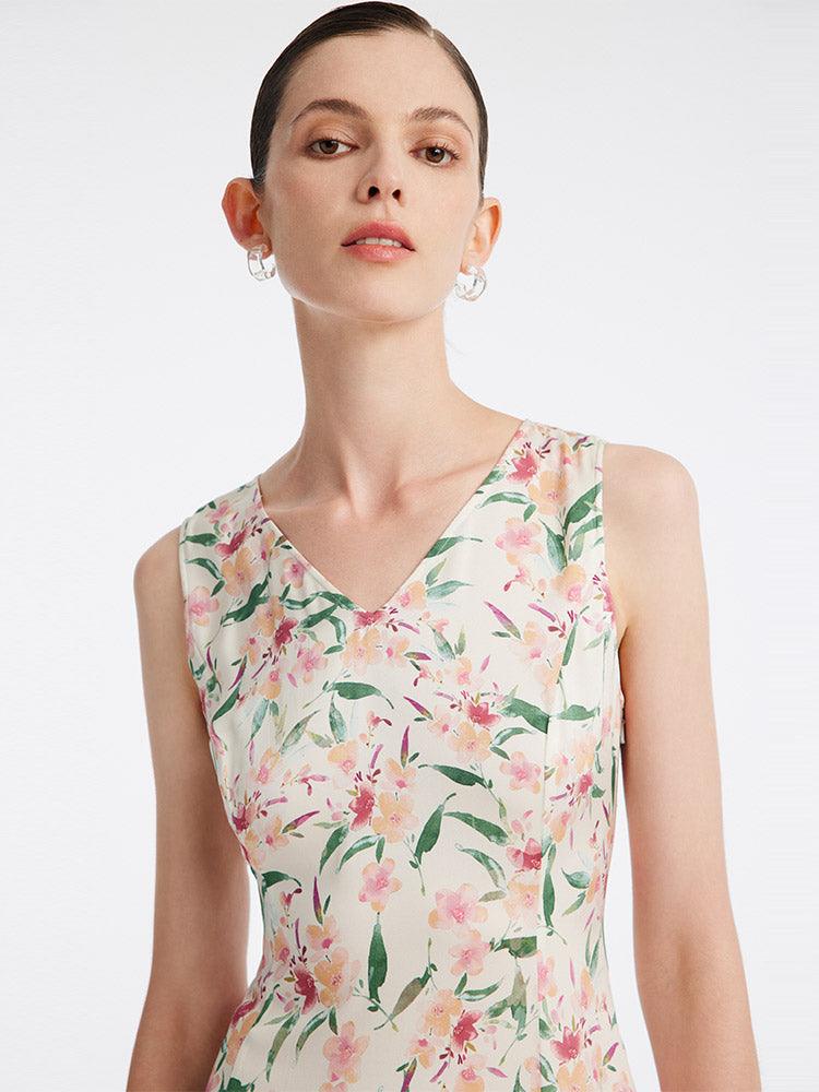 19 Mm Stretch Silk Printed Tank Dress GOELIA