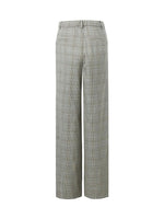 Worsted Wool Plaid Straight Full Length Pants GOELIA