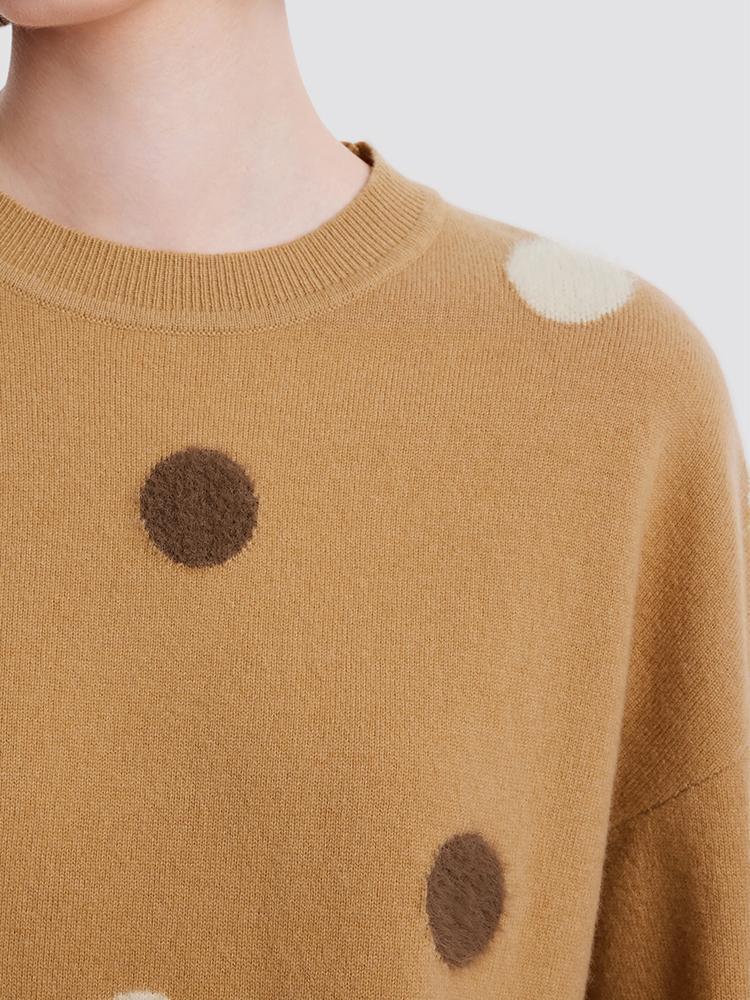 Polka Dots Woolen Jacquard Sweater GOELIA