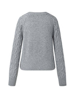 Grey Wool Jacquard Sweater GOELIA