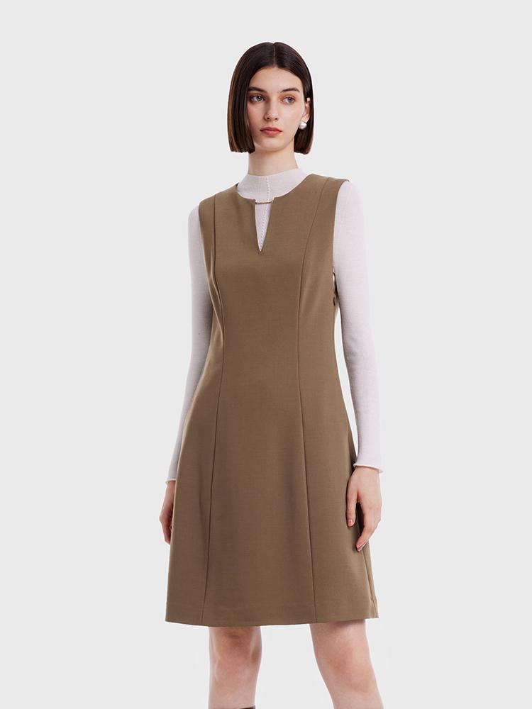 Robe gilet en laine peignée double épaisseur 
