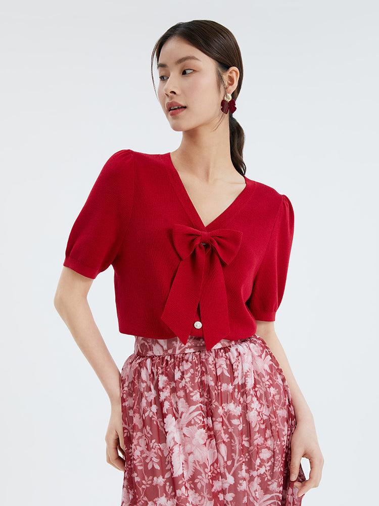 Detachable Bowknot Acetate Top GOELIA