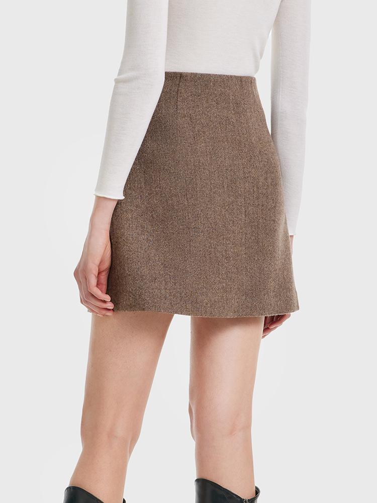 Washable Wool A-line Skirt GOELIA