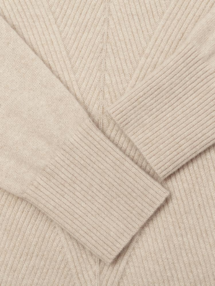 Beige Pure Cashmere Mock Neck Sweater GOELIA