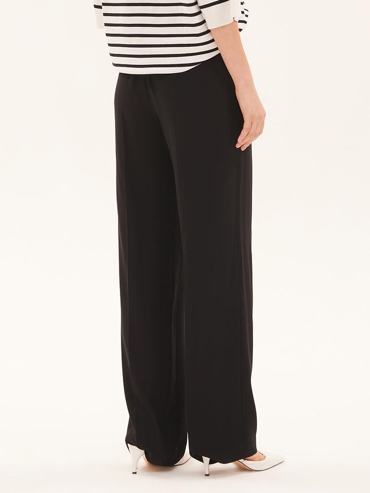 Black Acetate Wide Leg Trousers GOELIA