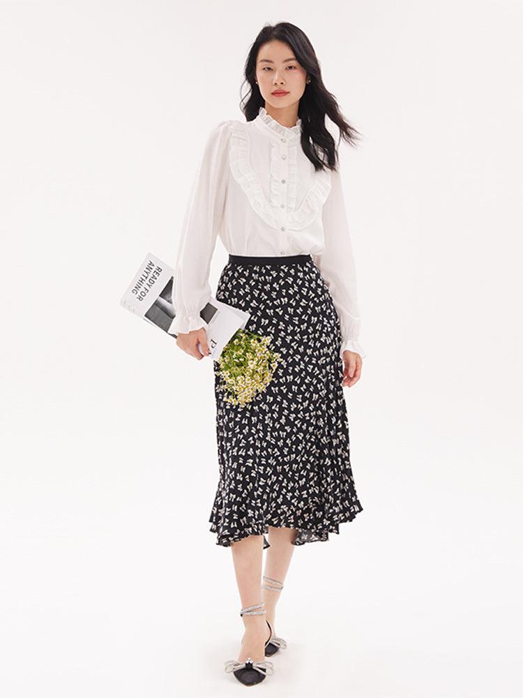 Bowknot Printed Fishtail Skirt GOELIA