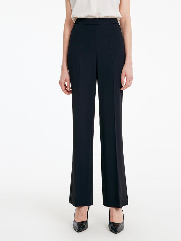 Black Micro-Flare Trousers GOELIA