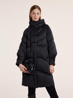 Cheongsam Button Hooded Mid-Length Goose Down Garment GOELIA
