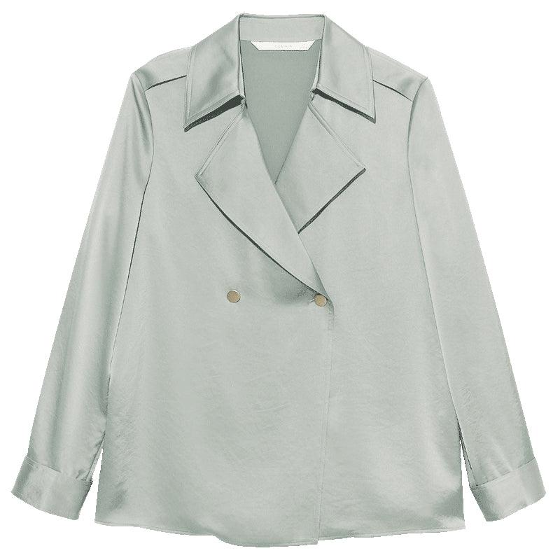 Triacetate Lapel Long-Sleeve Blazer GOELIA