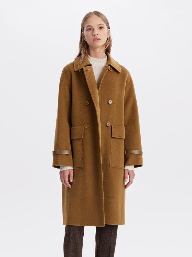 Double-Breasted 100% Double-faced Woolen Coat GOELIA