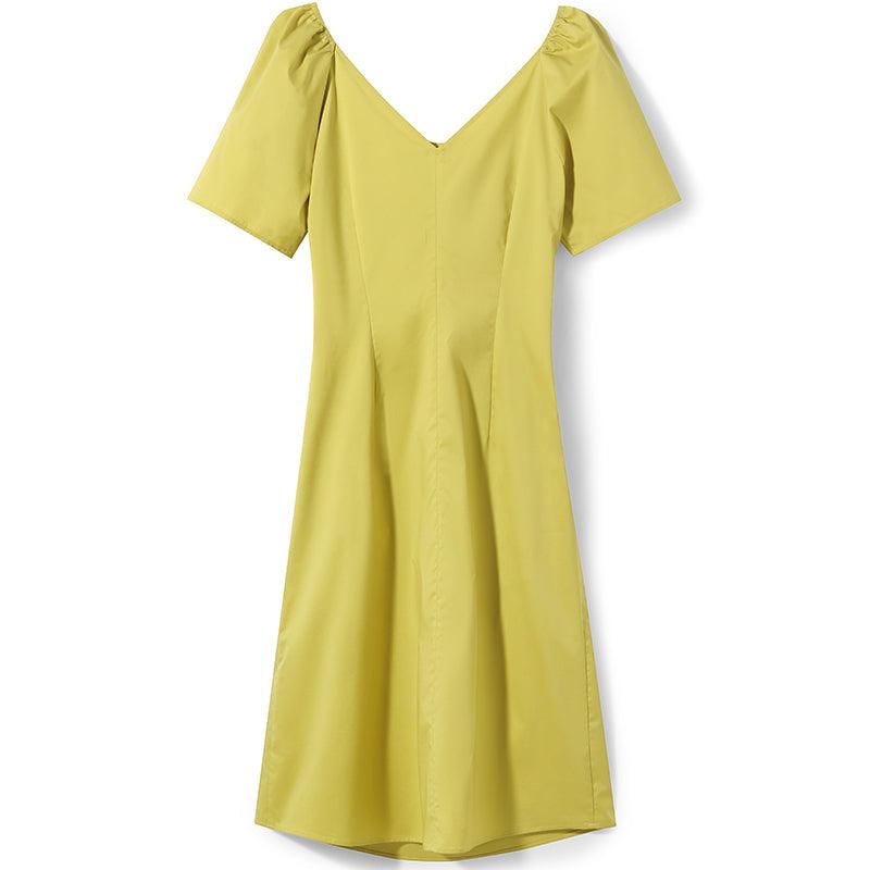 Cotton Gathered Pleated Dress GOELIA