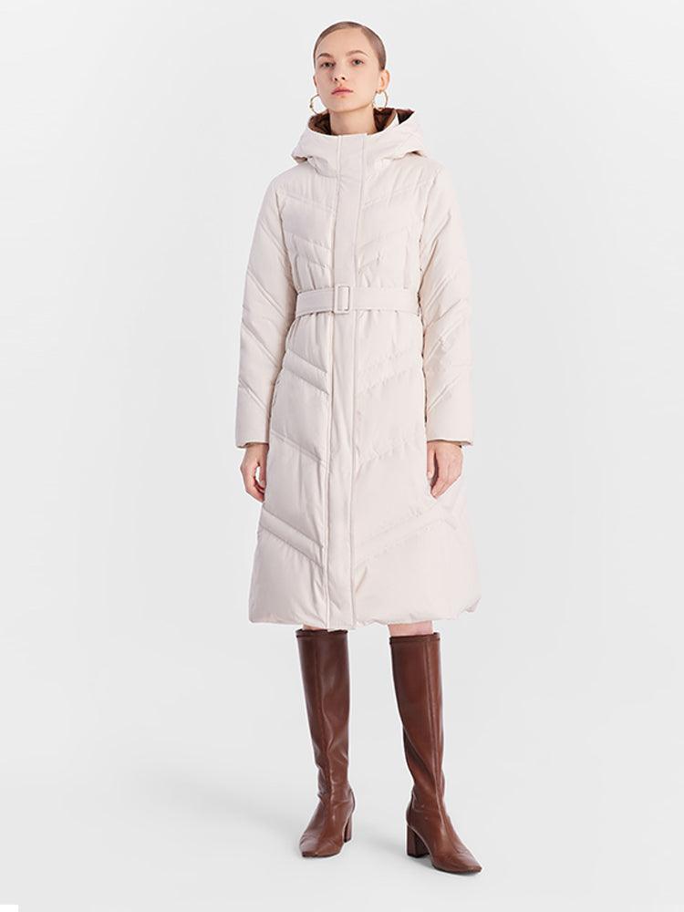 Hooded Slim Goose Down Overcoat GOELIA