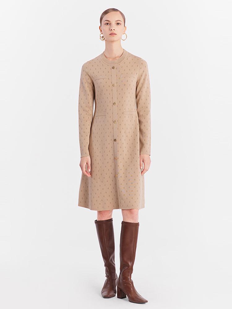 Woolen Jacquard Dress GOELIA