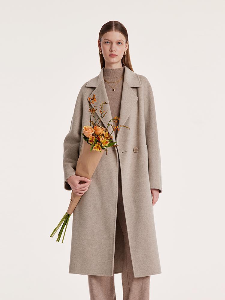 Wool Notched Lapel Double-Faced Coat GOELIA